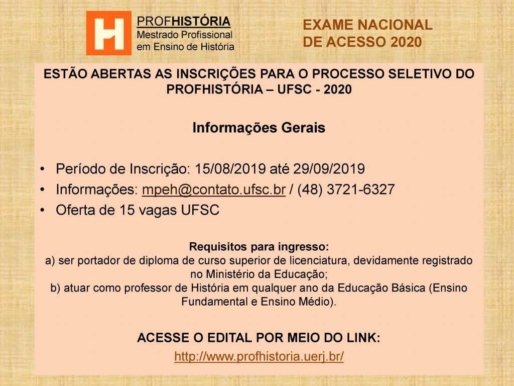 Programa De P S Gradua O Em Ensino De Hist Ria Profhist Ria